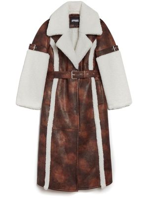 Apparis faux-fur faded effect coat - Brown