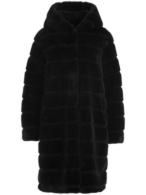 Apparis faux-fur hooded coat - Black