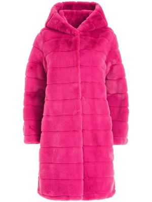 Apparis faux-fur hooded coat - Pink