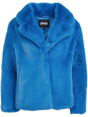 Apparis faux-fur single-breasted jacket - Blue