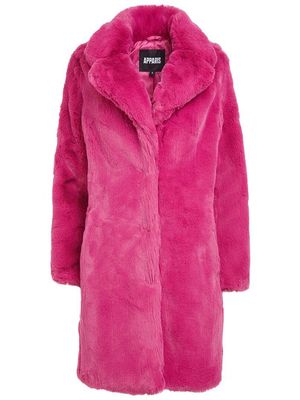 Apparis faux-fur single-breasted jacket - Pink