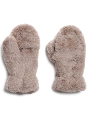 Apparis faux-fur slip-on mittens - Neutrals