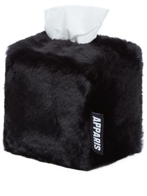 Apparis faux-fur tissue box holder - Black