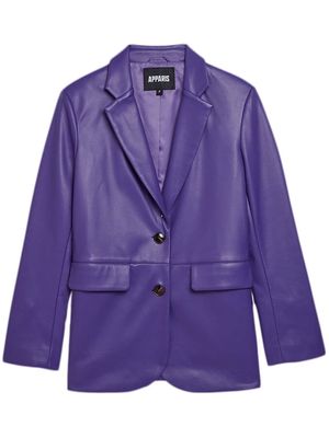 Apparis faux-leather single-breasted blazer - Purple