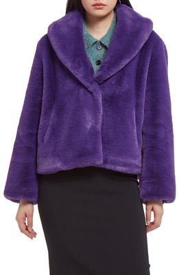 Apparis Fiona Faux Fur Jacket in Electric Purple
