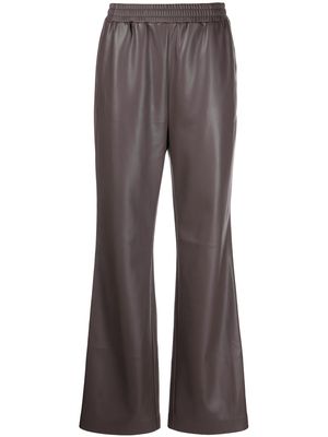 Apparis flared faux-leather trousers - Brown