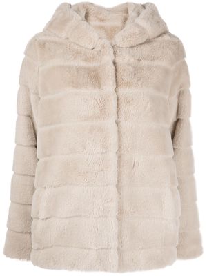 Apparis hooded faux-fur coat - Grey