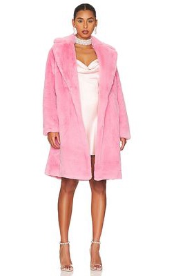 Apparis Imani Faux Fur Coat in Pink