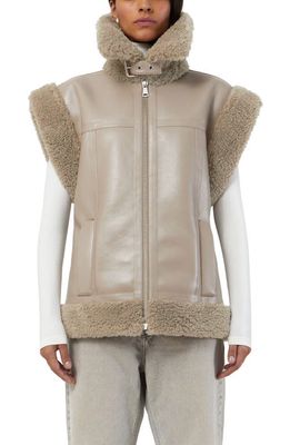 Apparis Jay Faux Shearling Vest in Taupe
