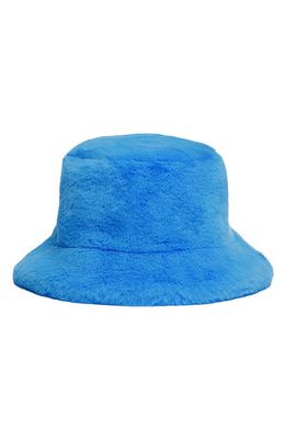 Apparis Kids' Faux Fur Bucket Hat in Azure Blue
