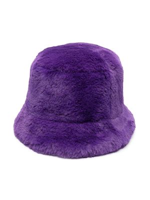apparis kids faux-fur bucket hat - Purple