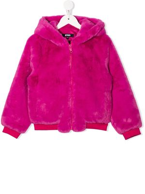 apparis kids faux-fur hooded jacket - Pink