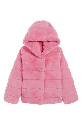 Apparis Kids' Goldie Faux Fur Coat in Lolly Pink