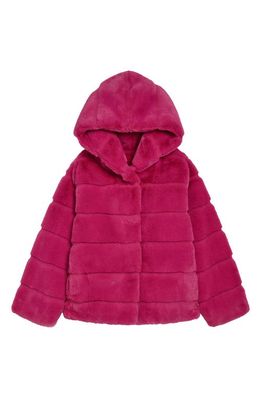 Apparis Kids' Goldie Faux Fur Hooded Jacket in Confetti Pink