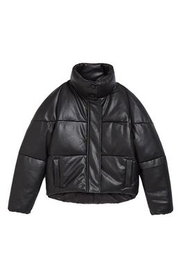 Apparis Kid's Jemma Faux Leather Bomber Jacket in Noir