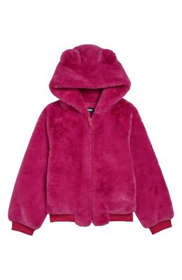 Apparis Kids' Lily Faux Fur Hooded Coat in Confetti Pink