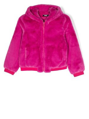 apparis kids TEEN faux-fur hooded jacket - Pink
