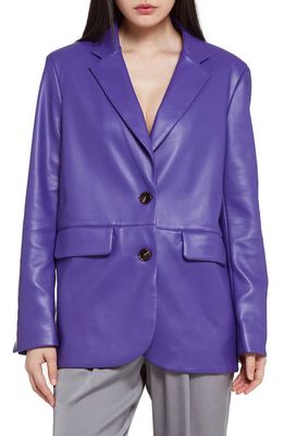 Apparis Killian Faux Leather Blazer in Electric Purple