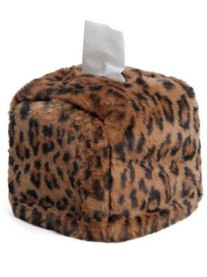 Apparis leopard-print cube tissue box - Brown