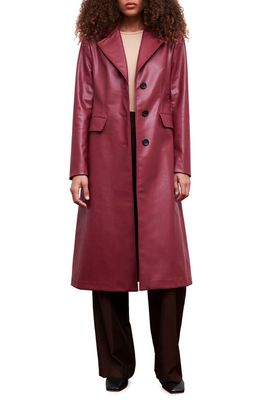 Apparis Liv Recycled Polyester Faux Leather Coat in Rhubarb