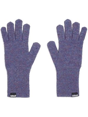 Apparis logo-patch detail knit gloves - Purple