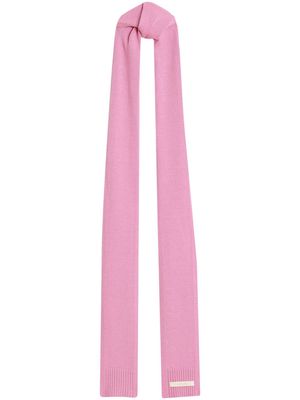 Apparis logo-patch knitted scarf - Pink