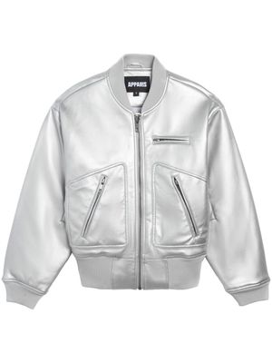 Apparis metallic-effect bomber jacket - Silver