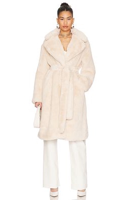 Apparis Mona 2 Faux Fur Coat in Cream