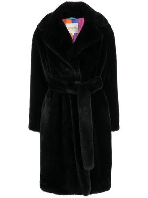 Apparis Mona faux-fur robe coat - NOIR