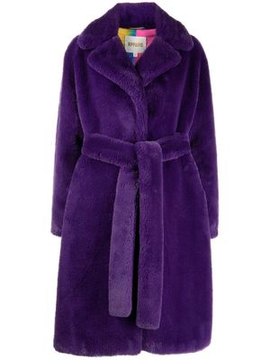 Apparis Mona faux-fur robe coat - Purple