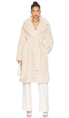 Apparis Mona Plant-based Fur Coat in Cream