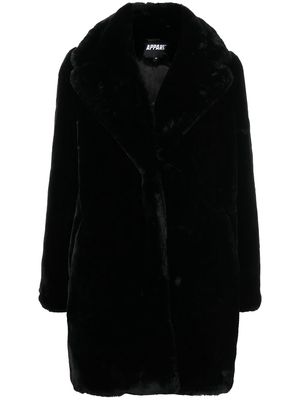 Apparis oversize faux-fur coat - Black