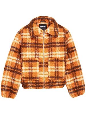 Apparis plaid-check print zipped jacket - Orange