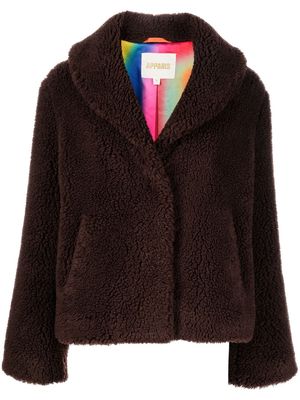 Apparis shawl-lapel faux-fur coat - Brown