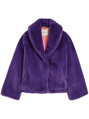 Apparis shawl-lapel faux-fur jacket - Purple