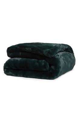 Apparis Shiloh Jumbo Weighted Faux Fur Throw Blanket in Emerald Green