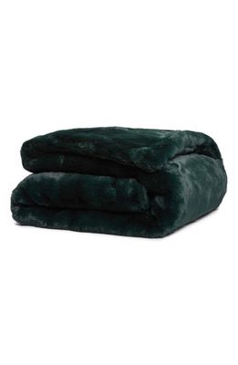 Apparis Shiloh Weighted Faux Fur Throw Blanket in Emerald Green