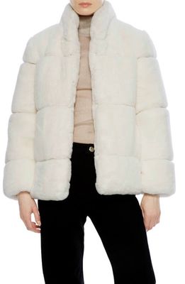 Apparis Skylar Recycled Faux Fur Jacket in Ivory