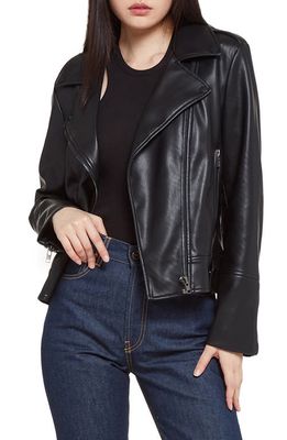 Apparis Sofi Faux Leather Moto Jacket in Noir