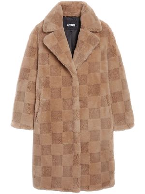 Apparis Tikka check-pattern mid-length coat - Brown