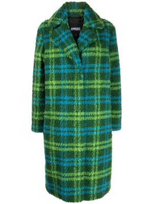 Apparis Tikka check-pattern mid-length coat - Green
