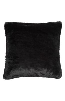 Apparis Tim Two-Tone Faux Fur Accent Pillow Cover in Noir/Ivory