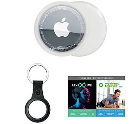 Apple AirTag Single Tracker with Keychain Case and Voucher