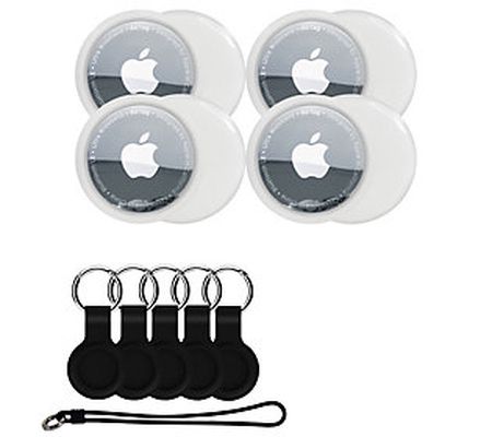 Apple AirTags 4-pack with Luggage Strap and Keychains