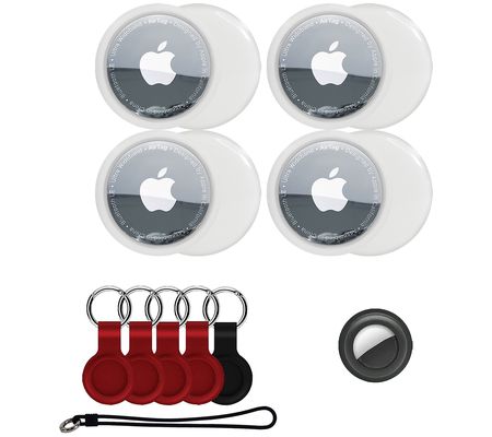 Apple AirTags 4-Pack with Silicone Keychain Case