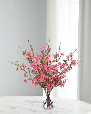Apple Blossom 41" Faux Floral Arrangement in Glass Cylinder