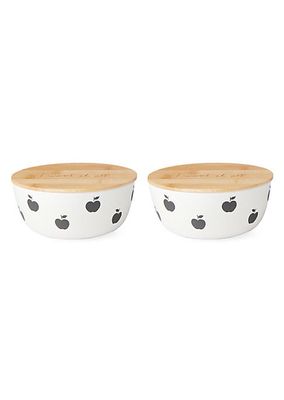 Apple Toss 2-Piece Covered Bowl Set
