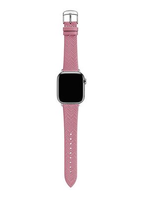 Apple Watch® Embossed Pink Leather Watch Strap/22MM