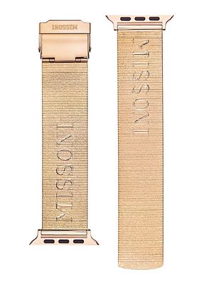 Apple Watch® IP Rose Gold Stainless Steel Bracelet Watch/22MM