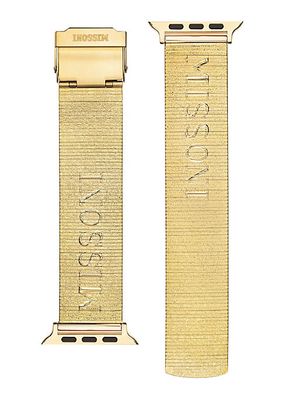 Apple Watch® IP Yellow Gold Stainless Steel Bracelet Watch Strap/22MM